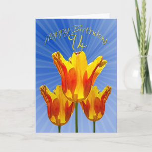 94e verjaardag, tulpen vol met zonneschijn kaart