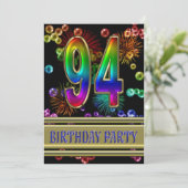 94e verjaardag Uitnodiging met bellen (Staand voorkant)