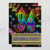 94e verjaardag Uitnodiging met bellen (Voorkant / Achterkant)