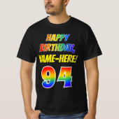 94e verjaardag — Vet, Leuk, Regenboog 94, Aangepas T-shirt (Voorkant)