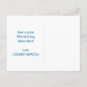 94e verjaardag: Vet, Vun, Eenvoudig, Regenboog 94 Briefkaart (Achterkant)