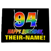 94e verjaardag: Vet, Vun, Eenvoudig, Regenboog 94 Groot Cadeauzakje (Voorkant)
