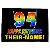 94e verjaardag: Vet, Vun, Eenvoudig, Regenboog 94 Groot Cadeauzakje (Achterkant)