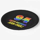 94e verjaardag: Vet, Vun, Eenvoudig, Regenboog 94 Papieren Bordje (Gekanteld)