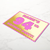 94e verjaardag — Vet, vun, roze band # 94 Folie Uitnodiging (Gedraaid)