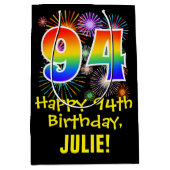 94e verjaardag: Vuurwapenpatroon van de vlinder +  Medium Cadeauzakje (Voorkant)