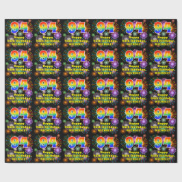 94e verjaardag: vuurwerk, regenboogblik # "94" cadeaupapier