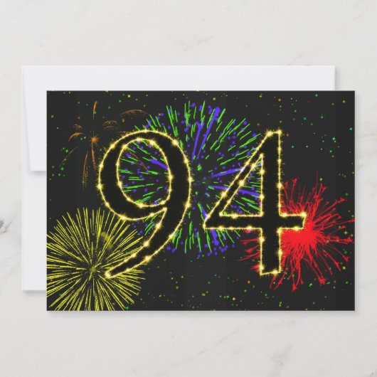 94e verjaardagsfeest uitnodigen kaart (Voorkant)