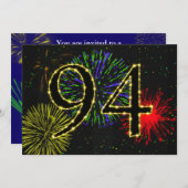 94e verjaardagsfeest uitnodigen kaart (Voorkant / Achterkant)