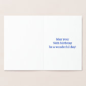 94ste verjaardag: "94 jaar oud!" goudfolie-Kaart Folie Kaarten (Binnen)