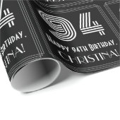 94ste verjaardag: Art Deco Geïnspireerde look "94" Cadeaupapier (Rol Hoek)