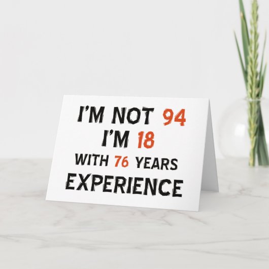 94ste verjaardagsdesign kaart (Voorkant)