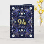 94ste verjaardagskaart met juwelen kaart (Gele Bloem)