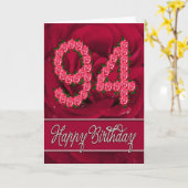 94ste verjaardagskaart met rozen en bladeren kaart (Gele Bloem)