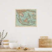 9596 Indocina, Siam, Arcipelago Malese Poster (Keuken)