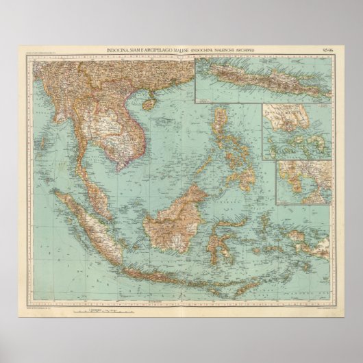 9596 Indocina, Siam, Arcipelago Malese Poster (Voorkant)