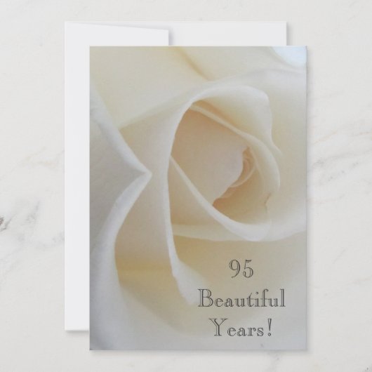 95 BeaufulYears Birthday Celebration/White Rose Kaart (Voorkant)