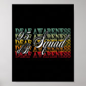 95 dB Squad Hand Gebarentaal Gehoorverlies Aware Poster (Voorkant)