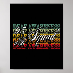 95 dB Squad Hand Gebarentaal Gehoorverlies Aware Poster