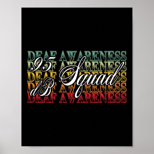 95 dB Squad Hand Gebarentaal Gehoorverlies Aware Poster (Voorkant)