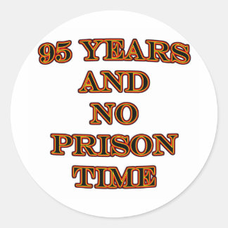 95 en geen gevangenistijd ronde sticker