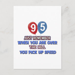 95 en over de heuvel verjaardagsfeestjes design briefkaart