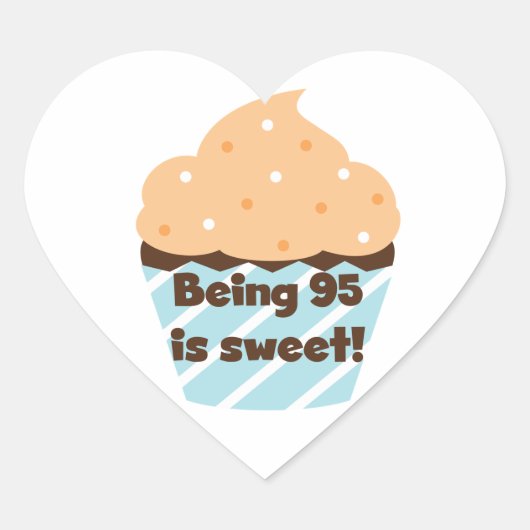 95 is Sweet Birthday T-shirts en cadeautjes Hart Sticker (Voorkant)