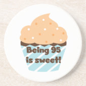 95 is Sweet Birthday T-shirts en cadeautjes Zandsteen Onderzetter (Voorkant)