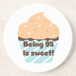95 is Sweet Birthday T-shirts en cadeautjes Zandsteen Onderzetter