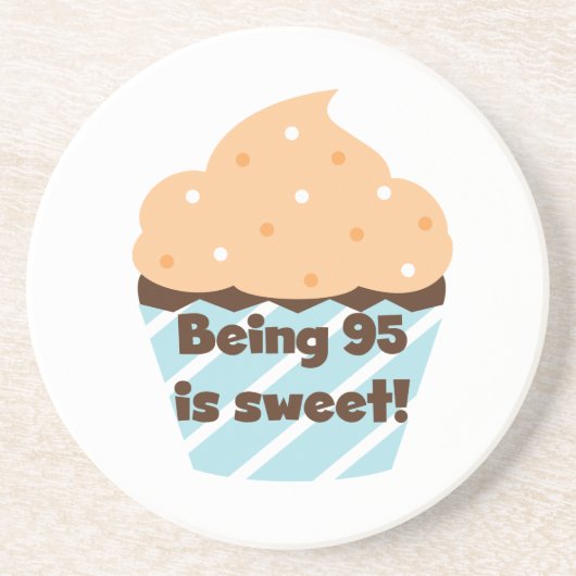 95 is Sweet Birthday T-shirts en cadeautjes Zandsteen Onderzetter (Voorkant)