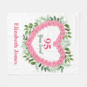 95 jaar achtergebleven 95e jaarmandje fleece deken (Voorkant (Horizontaal))