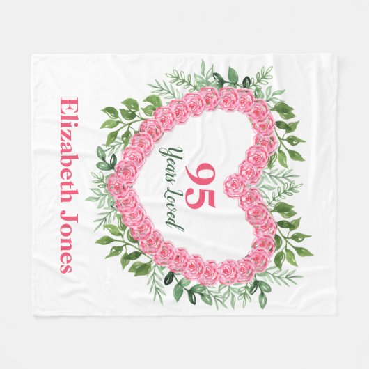 95 jaar achtergebleven 95e jaarmandje fleece deken (Voorkant (Horizontaal))