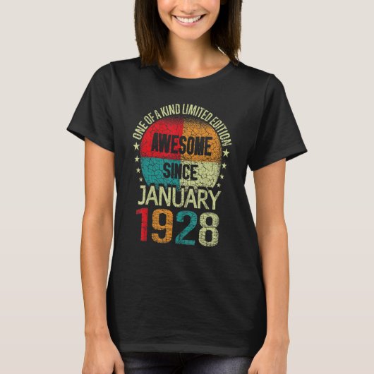 95 jaar Geweldige sinds januari 1928  95e BI T-shirt (Voorkant)