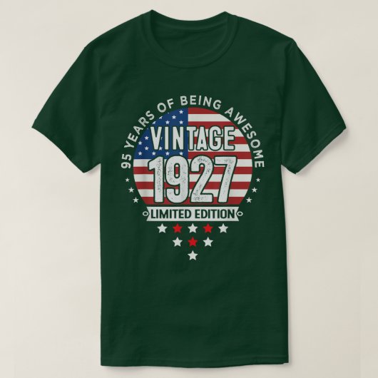 95 jaar Old Gifts  1927 Limited Edition 95t T-shirt (Design voorkant)