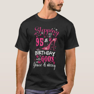 95 jaar oud Birthday mama Grandma Happy Bi T-shirt