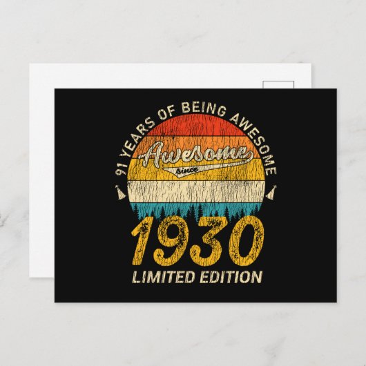 95 jaar oude Bday Retro Geweldige 95ste verjaardag Briefkaart (Voorkant / Achterkant)