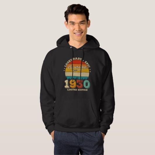 95 jaar oude Bday Retro Geweldige 95ste verjaardag Hoodie (Voorkant volledig)