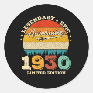 95 jaar oude Bday Retro Geweldige 95ste verjaardag Ronde Sticker