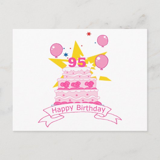 95 jaar oude Birthday Cake Briefkaart (Voorkant)