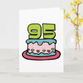 95 jaar oude Birthday Cake Kaart (Gele Bloem)