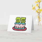 95 jaar oude Birthday Cake Kaart (Gele Bloem)