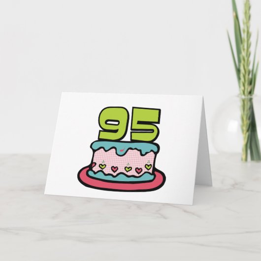 95 jaar oude Birthday Cake Kaart (Voorkant)