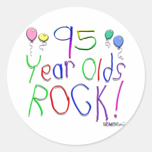 95 jaar oude rotzooi! ronde sticker (Voorkant)
