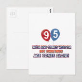 95 jaar oude wijsheid verjaardagsverjaardag design briefkaart (Voorkant / Achterkant)