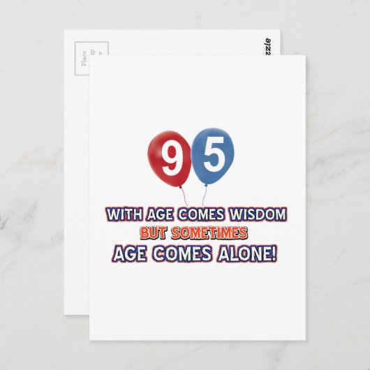 95 jaar oude wijsheid verjaardagsverjaardag design briefkaart (Voorkant / Achterkant)