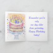 95 jaar van de oude Gelukkige Verjaardag Kaart (Binnen)