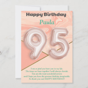 95-jarige meisjes Happy Birthday-kaart