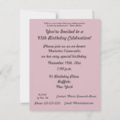 95 prachtige jaren!-Birthday Party/roze rozen Kaart (Achterkant)