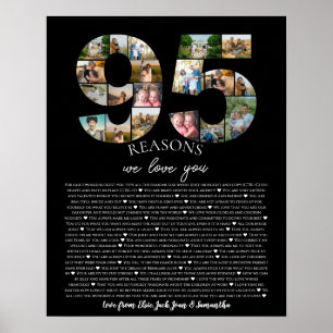 95 Redenen dat we van je houden Foto Collage verja Poster