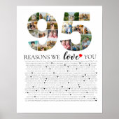 95 redenen waarom we van je houden foto collage ve poster (Voorkant)